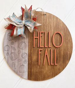 Hello Fall doorhanger